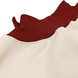 Sweat-shirt décontracté à col roulé imprimé pour femme, manches longues, 100 % coton molletonné, couleurs unies, respirant, automne - Product Image 5