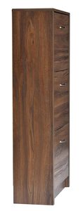 3-Door Engineered Wood Shoe Rack Dark Walnut Finish Matte Look Space-Saving Footwear Organizer for Home - Product Image 6