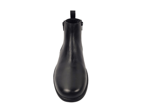 Botines de Piel Vacuna Nappa Negra con Punta Redonda, Estilo Slip-On, Suela de Goma Antideslizante, para Todas las Temporadas - Product Image 2