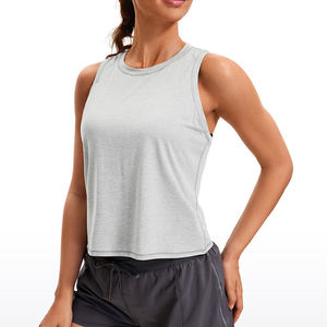 Achetez un débardeur de sport en coton 100% respirant et à séchage rapide, tricoté sur mesure, décontracté, sans manches, col rond, pour le yoga. - Product Image 5