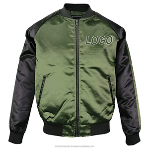 เสื้อแจ็กเก็ตผ้าซาตินสไตล์วินเทจสำหรับผู้ชายแฟชั่นฮิปฮอปแขนยาวมีฮู้ดเลือกฤดูหนาวแบบมืออาชีพ - Product Image 1