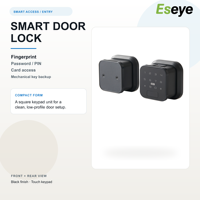 Serrure intelligente à empreinte digitale avec clavier tactile, lecteur d'empreintes digitales, contrôle Tuya TTlock et mot de passe pour entrée sécurisée