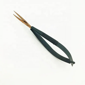 Tijeras de microdiseción oftálmicas curvas con resorte de 14.5CM, de acero inoxidable, juego de instrumentos manuales, precio mayorista profesional M - Product Image 4