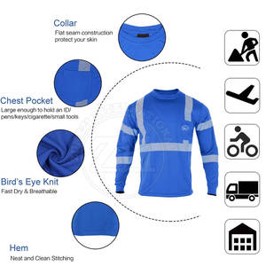 Light Weight <b>Safety</b> Hi-Vis Reflective FR Shirts ANSI Class 1 Waterproof LED Flash Customized Logo Best Selling - Product Image 3