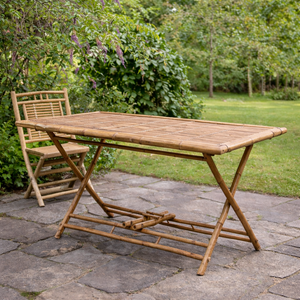 Wholesale Bamboo <b>Dining</b> <b>Table</b> Natural Outdoor Indoor <b>Folding</b> <b>Table</b> for Garden Patio Restaurant Furniture OEM ODM Made in Vietnam - Product Image 1