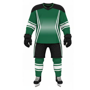 Uniforme de hockey sur glace unisexe personnalisé OEM, polyester, séchage rapide, respirant, tricoté, sublimé, vêtements de hockey pour adultes - Product Image 4