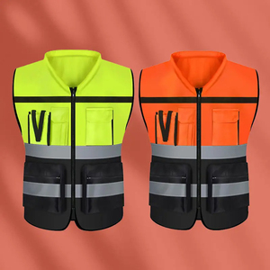 Cheap Outdoor Construction ANSI Class 2 Reflective Safety Vest <b>Jacket</b> Breathable Polyester Personal Safety Hi Vis Security - Product Image 5