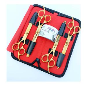 Juego de 4 Tijeras Doradas de Alta Calidad, Hechas de Acero Inoxidable 6CR, Antiestáticas, Duraderas, Afiladas y Cómodas para el Cuidado de Mascotas, Personalizables - Product Image 1