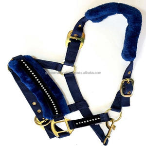 Collier de tête rembourré en vison doux de haute qualité, fait à la main, entièrement réglable, licou de cheval en Nylon en plusieurs couleurs avec du laiton lourd - Product Image 2
