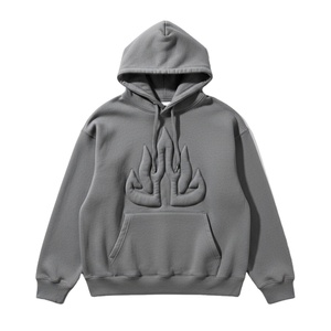 OEM Custom Logo 3D Puff Print Hoodie Heavyweight 500GSM Oversized Women Boxy Cropped Acid Wash Fleece Pullover Wholesale - Product Image 1