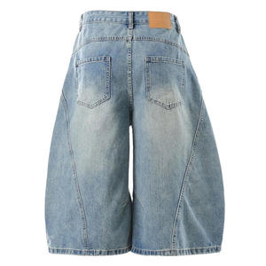 High Quality Vintage Relaxed Fit Scimitar Blue <b>Jeans</b> <b>Men</b> Wide Leg Pants Mid Waist Distressed Colored Dark Canvas Autumn Casual - Product Image 4