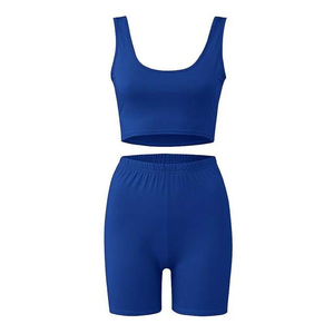 Ensemble soutien-gorge de sport yoga haute performance pour femme, respirant, en Spandex/Nylon, avec logo personnalisable sur le devant, pour fitness et gym - Product Image 2