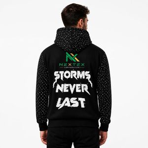 Sweat-shirt à capuche personnalisé pour homme, « Les tempêtes ne durent jamais », en polaire sublimé, streetwear, impression du logo de l'équipe, qualité professionnelle OEM - Product Image 2