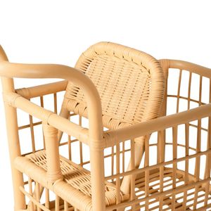 Chariot de courses de luxe en rotin naturel pour enfants, panier de jeu en osier avec roues pour jeu d'imitation - Product Image 2