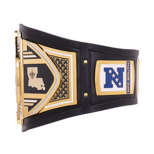 Ceinture de championnat sportive personnalisée en alliage de zinc plaqué or, ceinture de récompense pour les fans de football, ceinture de trophée en cuir véritable, vente en gros - Product Image 3