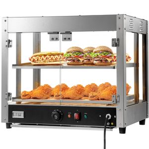 Scaldapizza Commerciale da 800W a 2 Livelli con Riscaldamento 3D, Illuminazione a 3 Colori e Ventola Inferiore Manuale per Espositori da Banco - Product Image 1