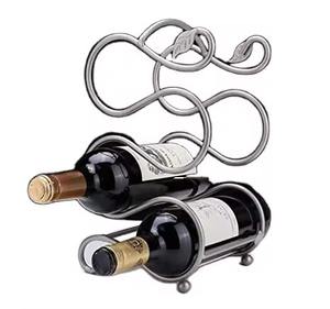 Moderno Estante Multifuncional de Aluminio para 2 Botellas, para Mostrador o Mesa, Decoración para Bar en Casa - Product Image 1