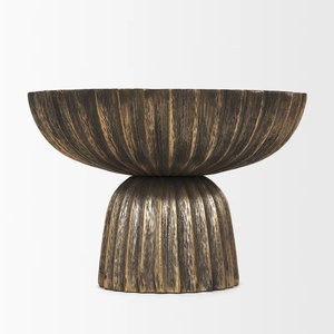 Gold <b>Fluted</b> Decorative Bowl Handcrafted Embossed Design Metal Centerpiece Elegant Wavy Edge Fruit Bowl for Hotel & Home Decor - Product Image 4