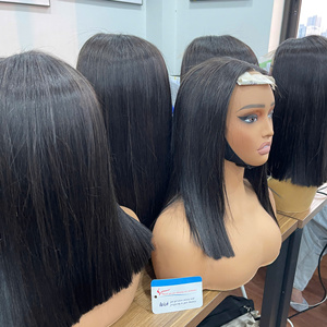 Perruque la plus vendue en cheveux humains, avec closure en dentelle au milieu, lisse comme des baguettes, cheveux naturels pour femmes, style doux, couleur naturelle, fournisseur de cheveux bruts - Product Image 4