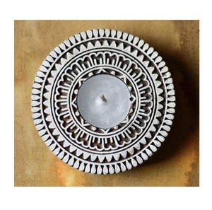 IMPERIAL BRASS STORE Artisan Made Wooden Mandala Tealight Candle Stand SS-150 Boho Decorative Accent for Living Room Bedroom - Product Image 4