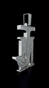 ใหม่ฮิปฮอปดีไซน์ VVS Moissanite เพชรออกบาแกตต์ตัวอักษรแผ่นชื่อเริ่มต้นเครื่องประดับจี้ทำเองได้ - Product Image 4