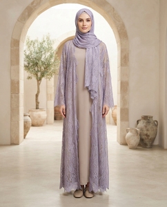 Abaya en pashmina, laine mérinos, dentelle, collection de créateurs, soirée/occasion formelle, longueur au sol, toutes saisons, dernière tendance, Dubaï - Product Image 6