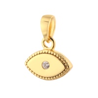 Colgante con forma de cruz de ojo redondo para mujer, Diamante de oro sólido de 9K, 14K, 18K, joyería para mujer