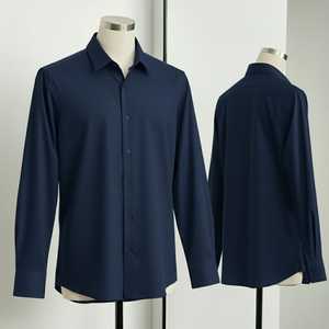 เสื้อเชิ้ตแขนยาวสีพื้นสำหรับผู้ชาย ปกคอปกผ้าป๊อปลินสำหรับใส่ในฤดูใบไม้ร่วง - Product Image 2