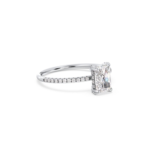 Bague en diamant de laboratoire REYES certifié IGI, taille radiant 1,22 carat, design classique, or massif 14 carats, bijoux pour mariages et fêtes, pour elle - Product Image 3