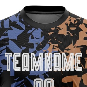 Maillot de football personnalisé sublimé unisexe à manches courtes, imprimé camouflage, anti-humidité, en polyester écologique, nom de l'équipe sur le devant - Product Image 3