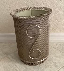 Silver Metal Trash Bin Durable Outdoor Waste Bin Perfect for Garden Patio Balcony Park Commercial and Home Use From India - Product Image 1