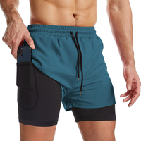 Pantalones Cortos Deportivos Transpirables de Punto con Cordón para Hombre, Ideales para Fitness, Levantamiento de Pesas, Verano, Jogging, Deportes Casuales y Entrenamiento Rápido