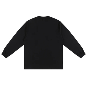 T-shirt basique en coton pour homme à col montant et manches longues, délavé à l'acide, uni, avec logo personnalisé, marque privée, fournisseur OEM ODM - Product Image 2