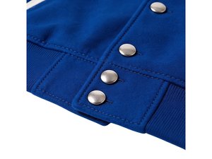 Blousons universitaires en cuir bleu et rouge, respirants, avec broderie et patchs, logo personnalisé, manches longues, style preppy, vente en gros - Product Image 6