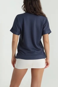 Camiseta Ever Glow para Mujer, Talla Grande, Color Azul Claro, Cuello Redondo, Manga Corta, Ecológica, Informal, Lisa, Largo Regular - Product Image 6