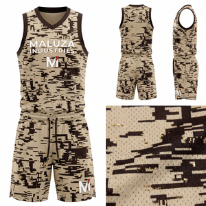 Maillot et short de basket personnalisés, uniforme sublimé, vêtements de sport d'équipe, kit en mesh respirant MALUZA INDUSTRIES - Product Image 6