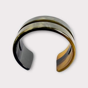Natural Horn Cuff <b>Bracelet</b> Handmade Polished Black Gray Horn Bangle Layered Open Cuff Natural Craft Jewelry <b>Boho</b> Ethnic Fashion - Product Image 5