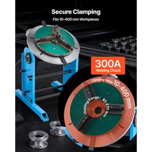 Posicionador de Soldadura Rotatorio con Capacidad de Carga de 441 Libras, Mesa Giratoria con Inclinación de 45/90 Grados, 0.5-5 RPM - Product Image 6