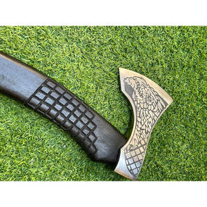 Custom Handmade Industrial Grade DIY Viking <b>Axe</b> Engraved High Carbon Steel Head Wood Handle Leather Sheath Outdoor <b>Camping</b> Gift - Product Image 6