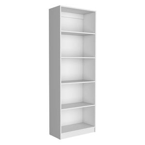 Libreria bianca per ufficio domestico con 4 ripiani a più livelli - Product Image 4
