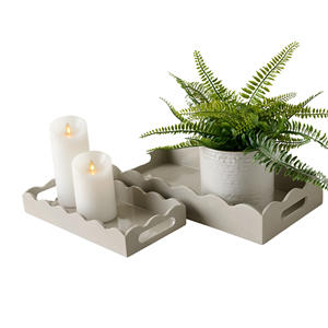 Juego de Bandejas de Madera Lacada de Lujo al por Mayor para Decoración de Mesa de Centro, Bandejas Decorativas para Servir Té en Colores Mixtos, Fabricante Personalizado - Product Image 1