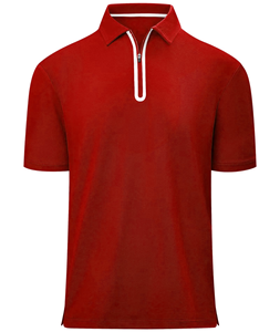 Camiseta de Golf Personalizada para Hombre, 100% Algodón Jersey, Manga Corta, Cierre de Cremallera de un Cuarto, Logotipo Frontal Impreso por Transferencia Térmica, Estilo Casual - Product Image 6