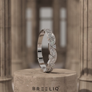 แหวนทองคำแท้ 14K ประดับเพชรเลี้ยงในห้องปฏิบัติการ ดีไซน์วินเทจ รูปอินฟินิตี้ ขอบลายมิลเกรน บิดเกลียวอย่างประณีต เหมาะสำหรับเป็นของขวัญวันครบรอบหรือเครื่องประดับงานแต่งงาน - Product Image 1