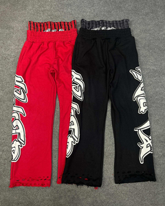 Pantalon surdimensionné déchiré à double taille avec impression personnalisée Glory, qualité supérieure pour tenue décontractée, unisexe, vente en gros OEM - Product Image 5