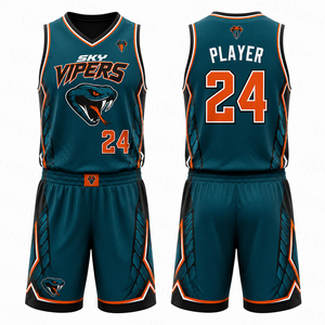 Ensemble d'uniformes de basketball personnalisés, maillot et short de basketball pour hommes, uniforme d'équipe de basketball par sublimation, vêtements de sport OEM - Product Image 1