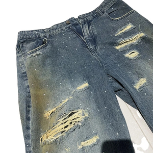 High Street 2026 OEM Distressed Slim Fit Denim <b>Jeans</b> <b>Men</b> Breathable Top Quality Ripped Custom <b>Men's</b> Distressed <b>Jean</b> Pant - Product Image 5