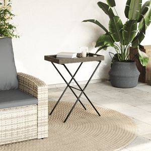 25.6 da tavolo pieghevole in poli Rattan grigio "x 15.7" x 29.5 "per mobili da giardino - Product Image 3