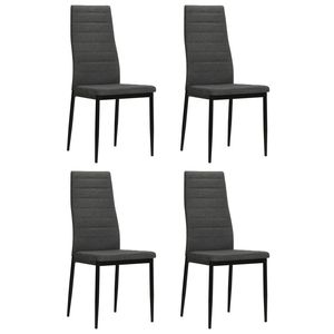 Juego de 4 Sillas de Comedor Gris Oscuro, Metálicas, con Asiento de Poliéster, Cómodas y Elegantes, Accesorio para su Comedor - Product Image 1