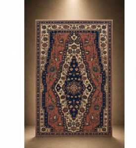 Hand Knotted Wool <b>Rug</b> Modern Eco-Friendly Anti-Slip <b>Rug</b> with Classic Heritage Medallion <b>Traditional</b> Design and Medium Pile - Product Image 3