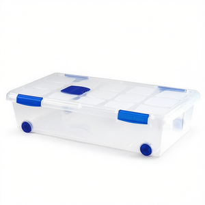 Scatole originali in plastica da 30 litri con ruote e coperchio per l'organizzazione della casa - Product Image 2